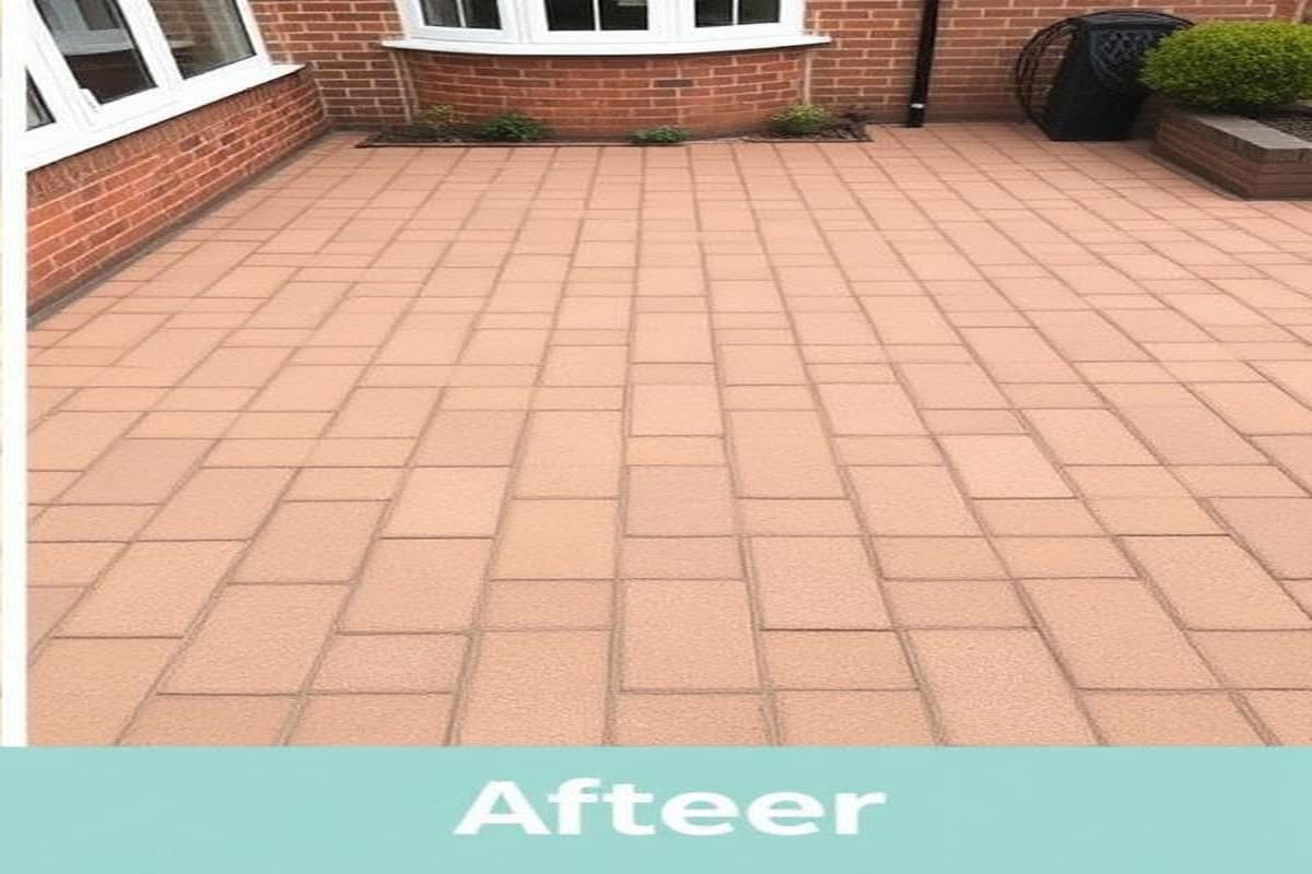 Block paving after cleaning